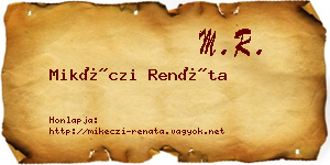 Mikéczi Renáta névjegykártya